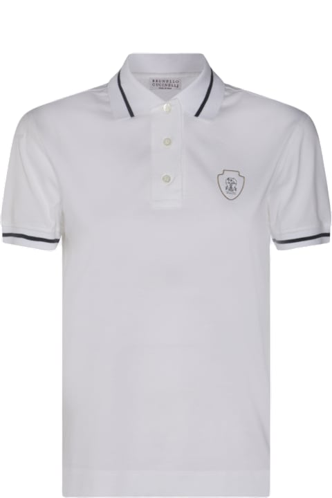 Brunello Cucinelli Topwear for Women Brunello Cucinelli White Cotton Polo Shirt