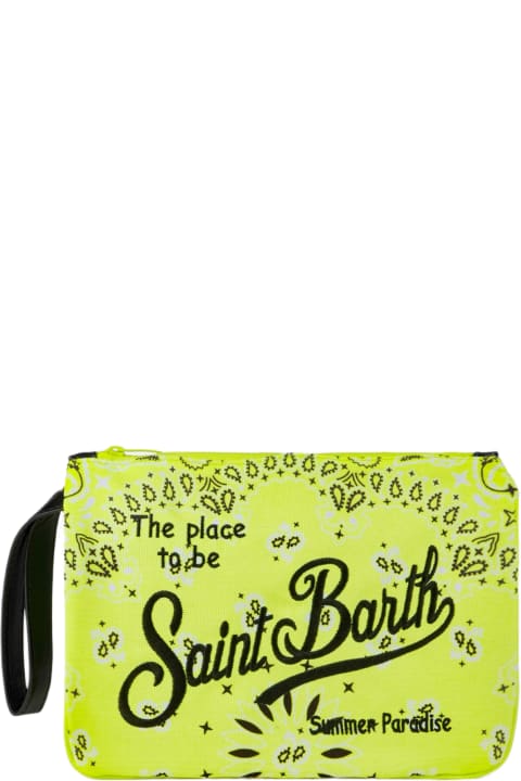 Clutches for Women MC2 Saint Barth Parisienne Canvas Pouch Bag With Bandanna Print