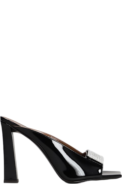 Giuseppe Zanotti for Women Giuseppe Zanotti Gz Mya Sparkle Sandals In Black Patent Leather