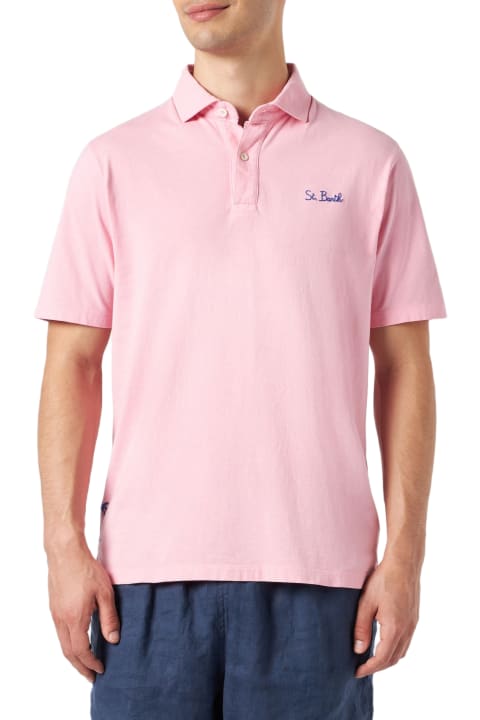 أدوات منزلية MC2 Saint Barth Polo In Jersey Rosa Effetto Sfumato