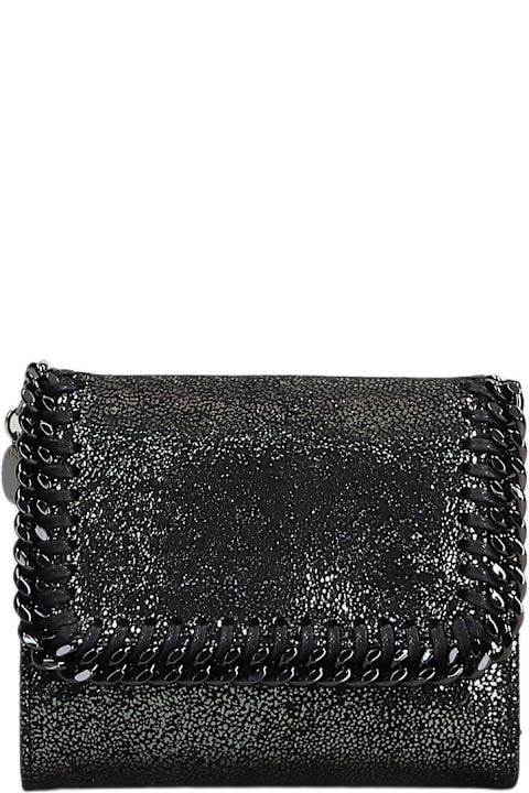 Homeware Stella McCartney Small Flap Wallet In Silver Polyester