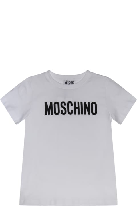 Moschino Topwear for Boys Moschino White And Black Cotton T-shirt