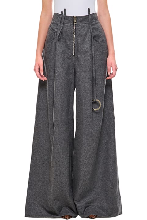 Homeware The Attico Dark Grey Wool Blend Palazzo Pant