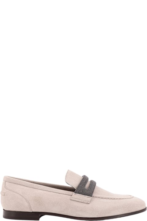 Shoes for Women Brunello Cucinelli Suede Loafer With Iconic Monili Detail