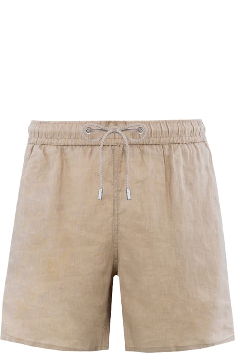 أدوات منزلية MC2 Saint Barth Man Beige Linen Swim Shorts
