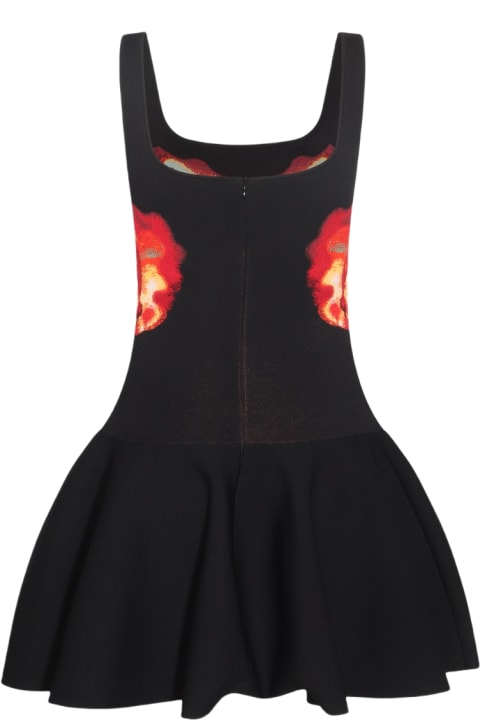 Fashion for Women Alexander McQueen Black Multicolour Viscose Blend Dress
