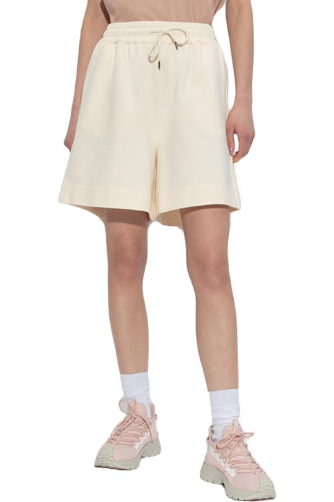 Moncler Pants & Shorts for Women Moncler Moncler Cotton Shorts With Logo Patch