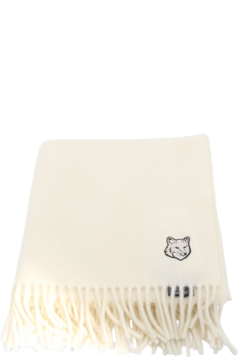 Scarves for Men Maison Kitsuné White Wool Scarves