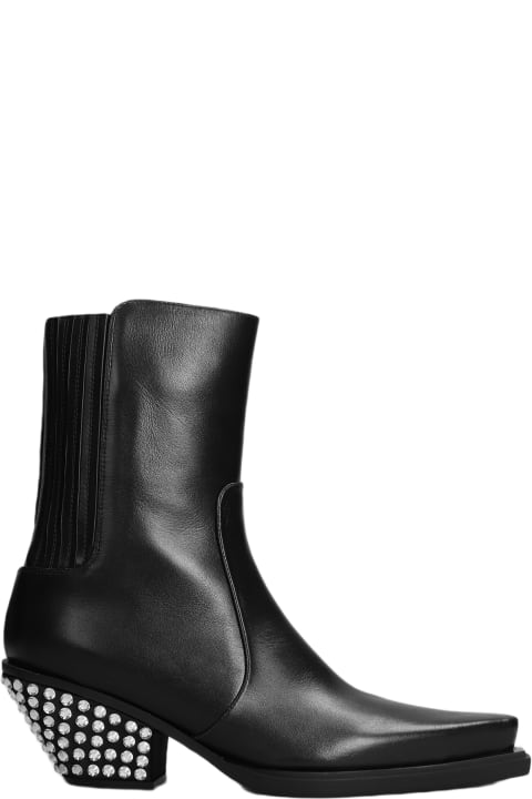 Giuseppe Zanotti for Women Giuseppe Zanotti Texan Ankle Boots In Black Leather