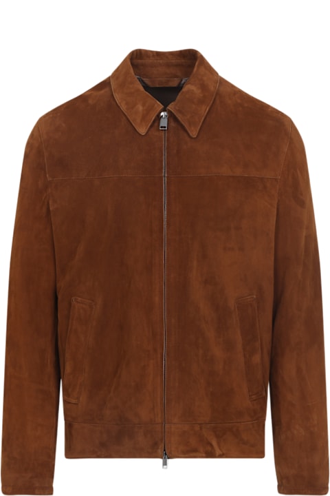 Brioni for Kids Brioni Suede Leather Jacket
