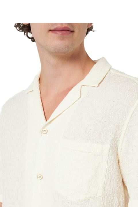 Homeware MC2 Saint Barth Man Linen Shirt Kalea With Flower Embroidery