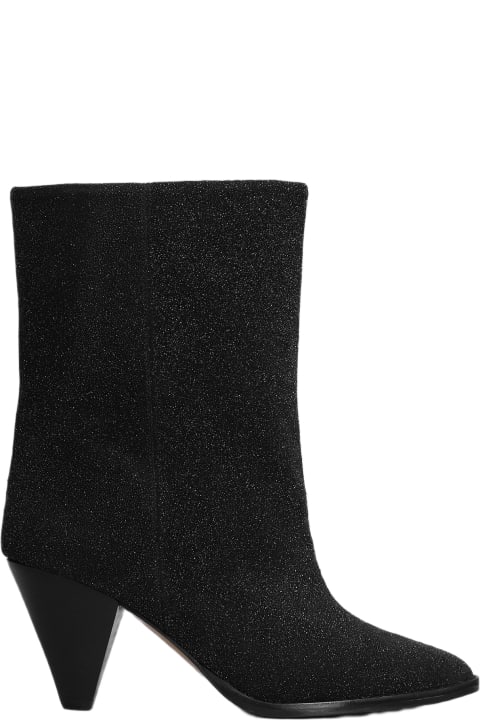 Isabel Marant Boots for Women Isabel Marant Rouxa High Heels Ankle Boots In Black Glitter