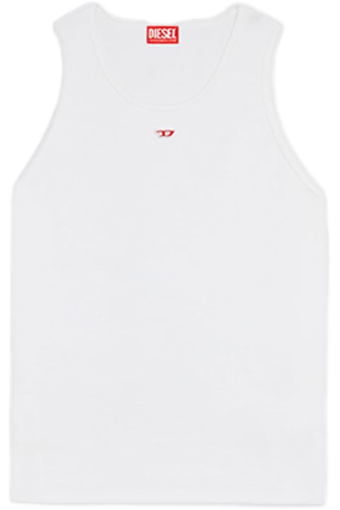 Diesel for Men Diesel T-lifty-d White ribbed cotton tank top - T Lifty d