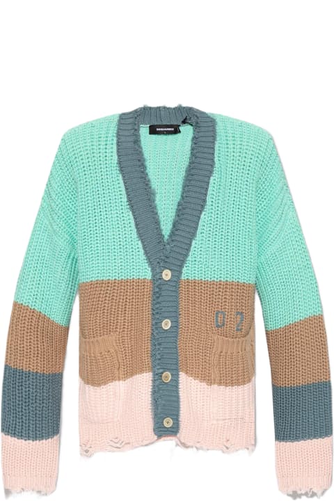 Clothing for Men Dsquared2 Cardigan With Vintage Effect