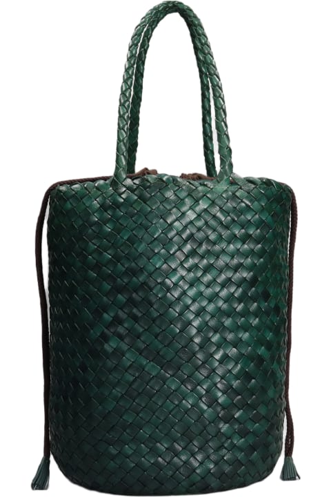 Dragon Diffusion Totes for Women Dragon Diffusion Jacky Bucket Hand Bag In Green Leather