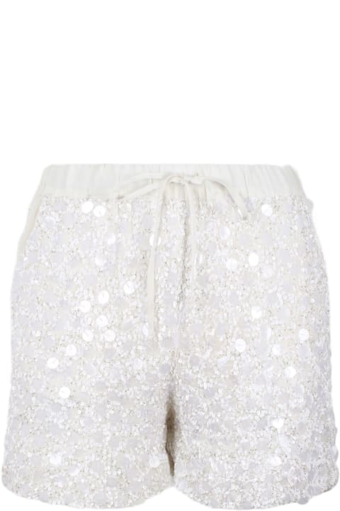 Parosh Pants & Shorts for Women Parosh White Shorts Wtih Sequins