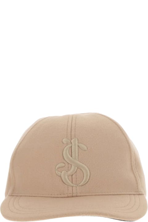 Hats for Women Jil Sander Cashmere Baseball Cap With Logo