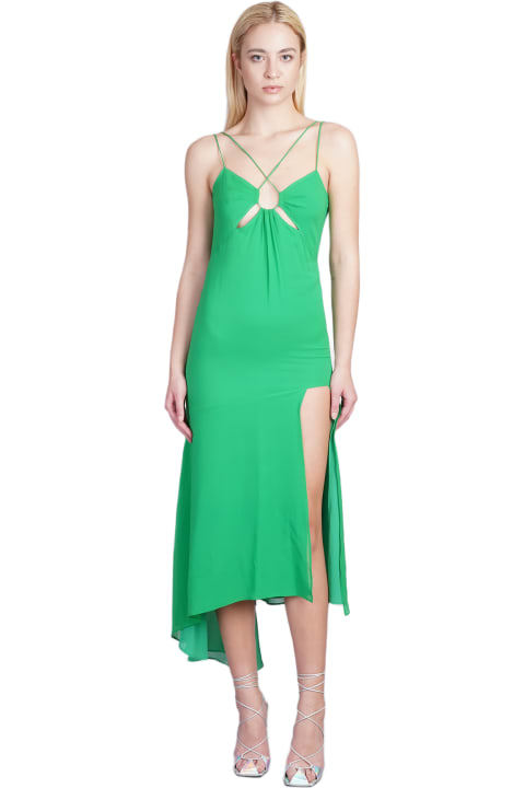 The Andamane Dresses for Women The Andamane Layla Midi Dress In Green Silk