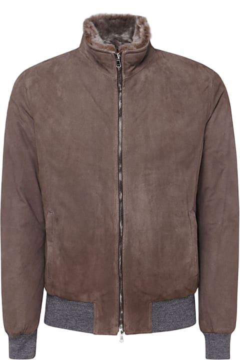 Barba Napoli Coats & Jackets for Men Barba Napoli Brown Leather Jacket