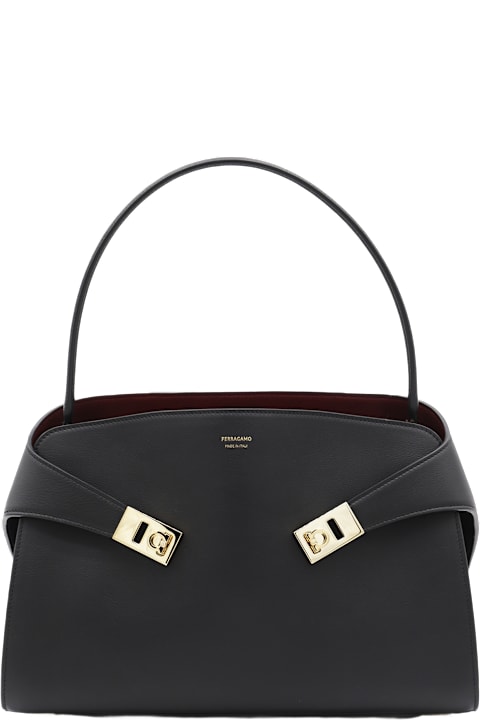 Homeware Ferragamo Black Leather Hug S Shoulder Bag
