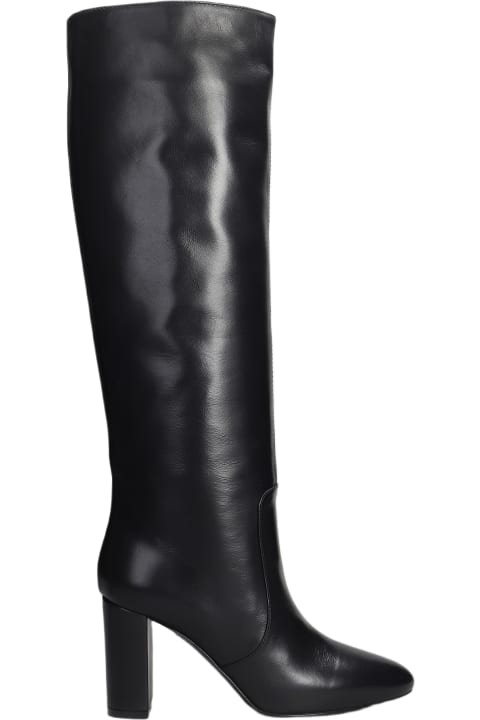 Boots for Women Via Roma 15 High Heels Boots In Black Leather