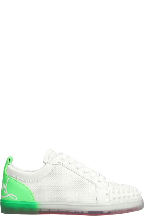 Shoes for Men Christian Louboutin Fun Louis Junior Sneakers In White Leather
