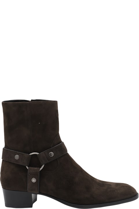 Saint Laurent Boots for Men Saint Laurent Dark Brown Boots