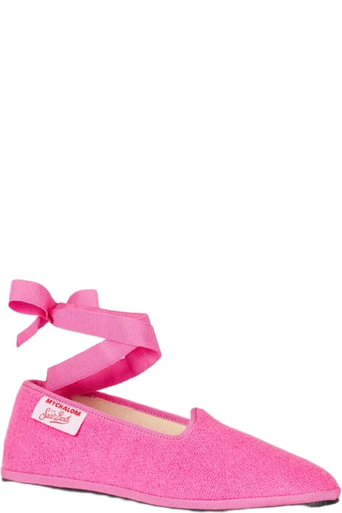 Shoes for Girls MC2 Saint Barth Girl Pink Terry Slipper Loafer | My Chalom Special Edition