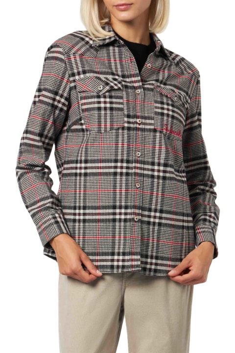 Homeware MC2 Saint Barth Woman Overshirt With Prince Of Wales Print