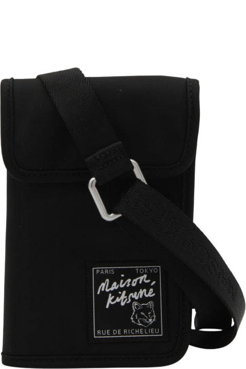 Maison Kitsuné Shoulder Bags for Men Maison Kitsuné Black Pouches
