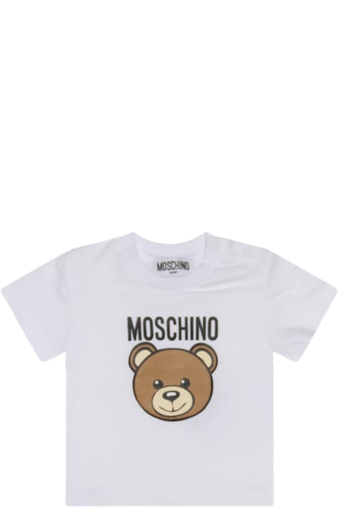 Moschino Topwear for Baby Boys Moschino White Multicolour Cotton T-shirt
