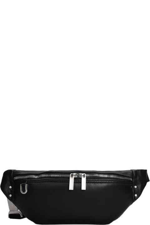 Bags for Men Rick Owens Geo Bumbag Waist Bag In Black Leather