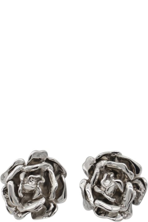 Blumarine Earrings for Women Blumarine Silver Metal Rose Earrings