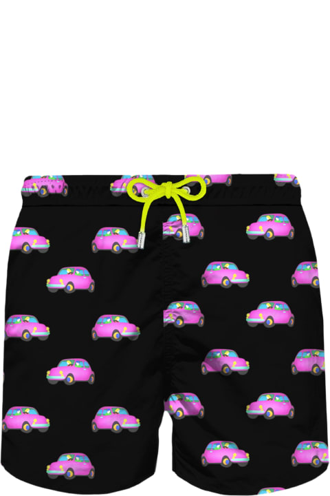 Homeware MC2 Saint Barth Man Light Fabric Swim Shorts With Cars Print | Marco Lodola Special Edition
