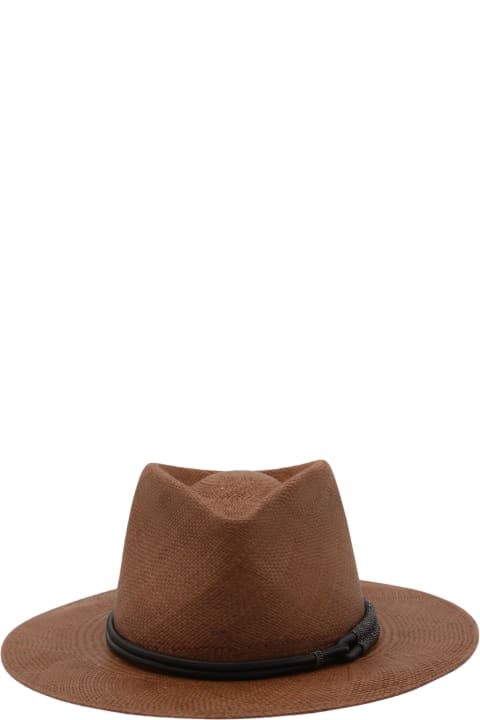Hats for Women Brunello Cucinelli Brown Fedora Hat