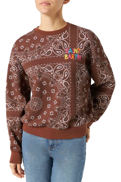 MC2 Saint Barth Fleeces & Tracksuits for Women MC2 Saint Barth Woman Fleece Sweatshirt With Bandanna Print