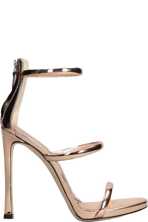 Giuseppe Zanotti for Women Giuseppe Zanotti Harmony Sandals In Copper Patent Leather