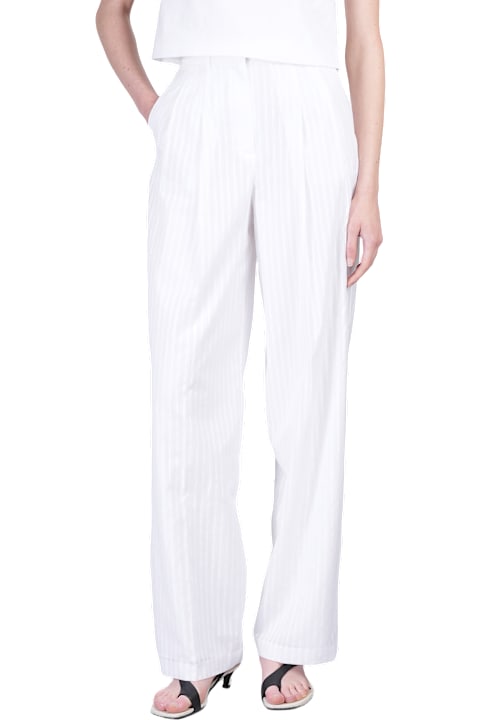 Theory Clothing for Women Theory Pants In White Cotton