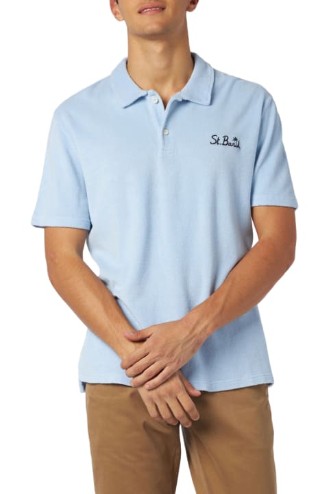 Homeware MC2 Saint Barth Man Light Blue Terry Polo