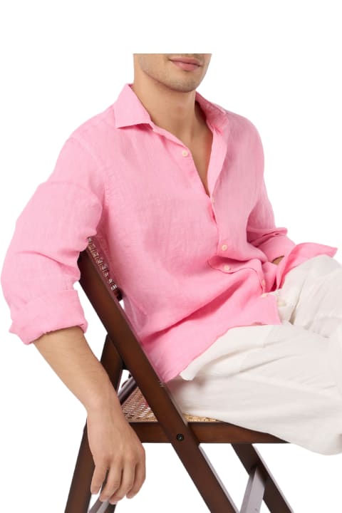 Homeware MC2 Saint Barth Man Pink Linen Shirt Pamplona