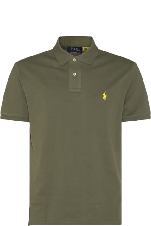 Fashion for Men Polo Ralph Lauren Olive Green And Yellow Cotton Polo Shirt