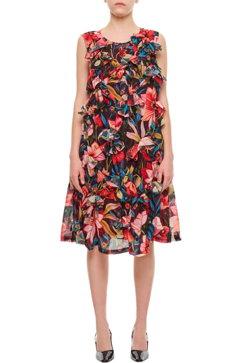 Clothing Sale for Women Comme des Garçons Chiffon Floral Pattern Dress