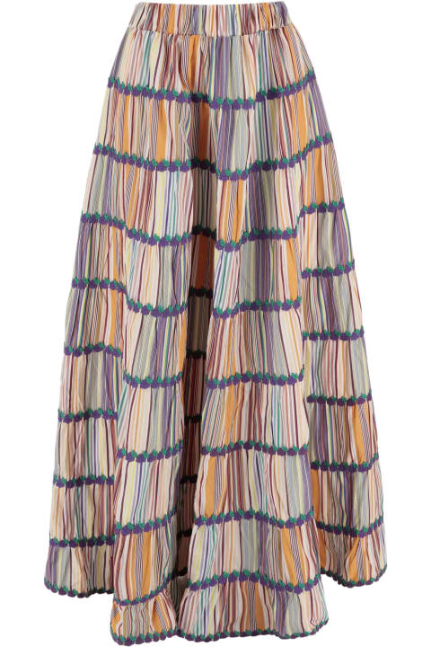 ウィメンズ Flora Sardalosのウェア Flora Sardalos Cotton Skirt With Striped Pattern