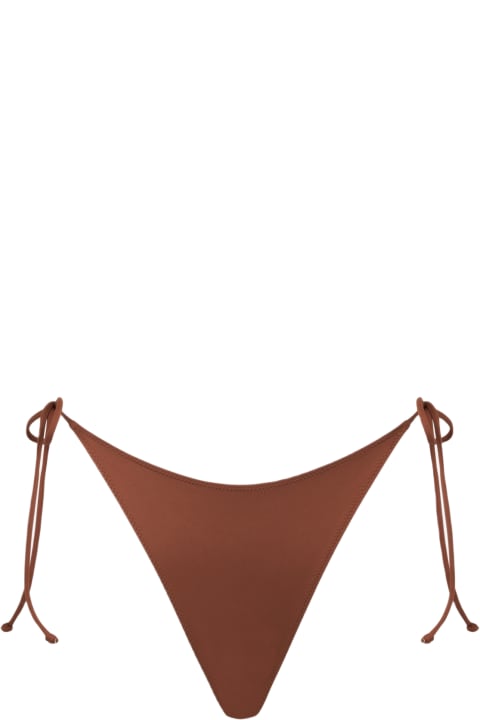 Homeware MC2 Saint Barth Woman Brown Swim Briefs With Side Laces