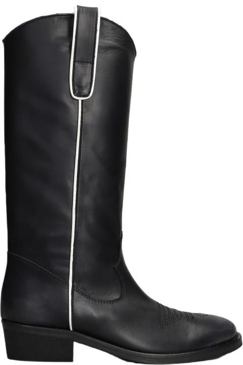 Via Roma 15 Boots for Women Via Roma 15 Texan Boots In Black Leather