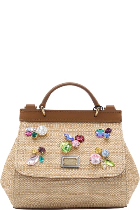Homeware Dolce 
Gabbana Natural Rafia Sicily Top Handle Bag