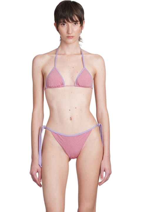 Swimwear for Women MC2 Saint Barth Leah String Beachwear In Rose-pink Viscose
