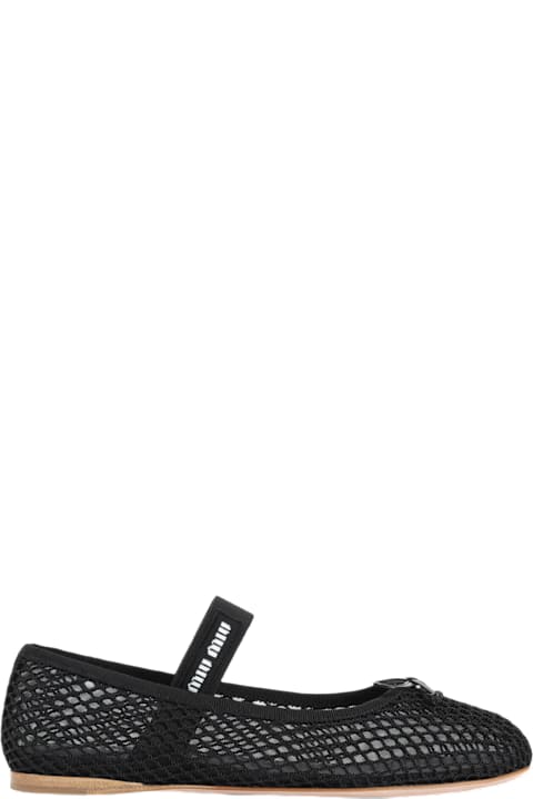Miu Miu Black Mesh Ballerinas | italist
