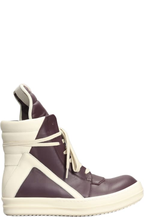 Rick Owens Sneakers for Women Rick Owens Geobasket Sneakers In Viola Leather