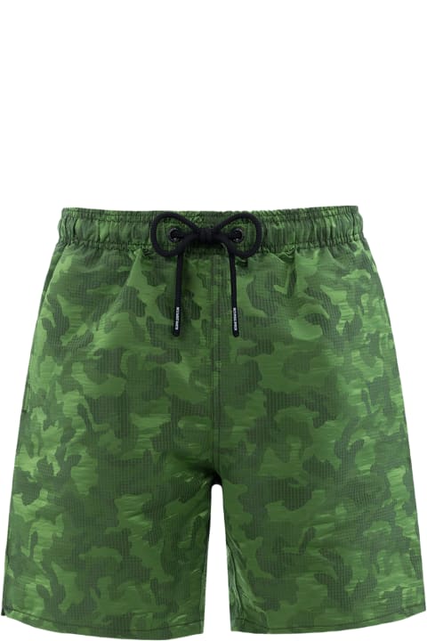 Homeware MC2 Saint Barth Man Ripstop Fabric Swim Shorts Harbour The Riviera With Camo Jacquard